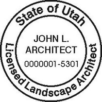 Utah Professional Utah Landscape Architect  Stamp Seal traditional rubber stamp  conforms to Utah  laws. For Professional Architect and Engineer stamps.