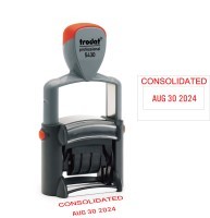 Custom 1 Line of Text - Small Professional Dater custom text date month year self inking stamp Trodat stamp and X-Stamper. Custom date machine and stamper.