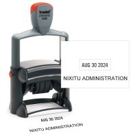 Large Custom Text on Top Dater Stamp custom text date month year self inking stamp Trodat stamp and X-Stamper. High quality custom date machine and stamper.