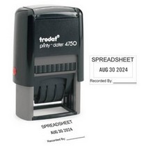 4750 Trodat Printy Custom Text  Dater Stamp 1 x 1 5/8 custom text date month year self inking stamp Trodat stamp and X-Stamper. High quality custom date machine and stamper.