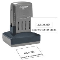 Medium Custom Line of Text on Bottom  X-Stamper Dater  custom text date month year self inking stamp Trodat stamp and X-Stamper. High quality custom date machine and stamper.