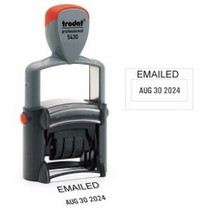 Emailed Stock Stamp Trodat 5430 Date Stamp 1 x 1 5/8 custom text date month year self inking stamp Trodat stamp and X-Stamper. High quality custom date machine and stamper.