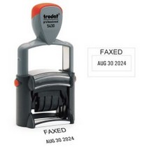 Faxed Stock Stamp Trodat 5430 Date Stamp 1 x 1 5/8 custom text date month year self inking stamp Trodat stamp and X-Stamper. High quality custom date machine and stamper.