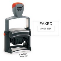 Faxed Date Stamp Medium Trodat 5460 1 1/4" by 2 1/8" custom text date month year self inking stamp Trodat stamp. High quality custom date machine and stamper.