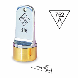 Design your own Triangle inspection stamp Neoprene rubber. Order a round inspection stamp they are custom made in the USA and ship in 1-3 business days.