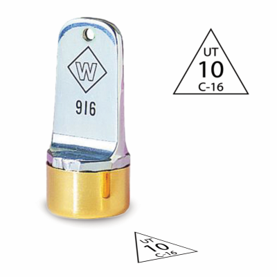 Design your own Triangle inspection stamp Neoprene rubber. Order a round inspection stamp they are custom made in the USA and ship in 1-3 business days.