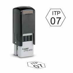 Custom Hexagon Inspection 4921 Trodat self inking inspection stamp. Custom inspection stamps and quality inspection stamps are high quality and easy to use made in the USA .