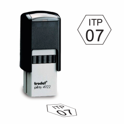 Custom Hexagon Inspection 4922  Trodat self inking inspection stamp. Custom inspection stamps and quality inspection stamps are high quality and easy to use made in the USA .