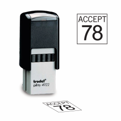 Custom Square Inspection 4922 Trodat self inking inspection stamp. Custom inspection stamps and quality inspection stamps are high quality and easy to use made in the USA.