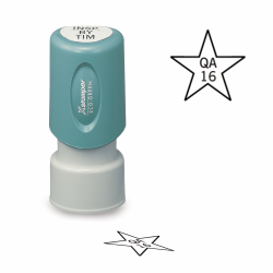 Design your own Star inspection stamp X-stamper. Order a round inspection stamp they are custom made in the USA and ship in 1-3 business days.
