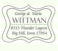 Classy Banner Return Address Stamp custom return address rubber stamp great for stationary, weddings, invitations.