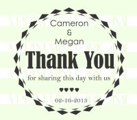 Custom Wedding Thank You- custom return address rubber stamp great for stationary, weddings, invitations.