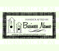 Handcrafted By Business Card stamp custom return address rubber stamp great for stationary, weddings, invitations.