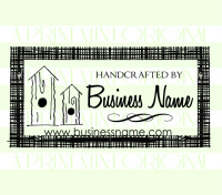 Handcrafted By Business Card- custom return address traditional rubber stamp great for stationary, weddings, invitations.