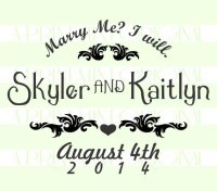 Save-The-Date Marry Me stamp custom return address rubber stamp great for stationary, weddings, invitations.