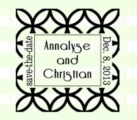 Save-The-Date Custom Flower Lattice Wedding custom return address rubber stamp great for stationary, weddings, invitations.