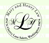 Monogram Wedding Return Address  custom return address rubber stamp great for stationary, weddings, invitations.