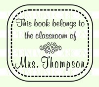 Teacher Name  Stamp - Little School Days Custom Book stamp custom return address rubber stamp great for stationary, weddings, invitations.