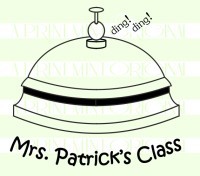 Custom Teacher School Bell Property stamp custom return address rubber stamp great for stationary, weddings, invitations.