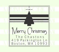 Merry Christmas Tree Return Address  self inking and rubber stamps great for cards, gifts, and crafts.