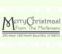 Custom Merry Christmas Return Address  rubber stamp great for cards, gifts, and crafts.
