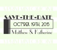 1920's Custom SAVE-THE-DATE Wedding custom return address rubber stamp great for stationary, weddings, invitations.