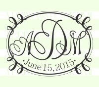 Custom Initial Stamp- Elegant Wedding Date custom rubber stamp