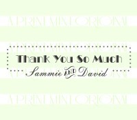 Custom Name Wedding Thank You custom return address rubber stamp great for stationary, weddings, invitations.