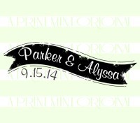 Custom Name Banner Wedding custom return address rubber stamp great for stationary, weddings, invitations.