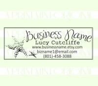 Custom Star Fish Business Card- Sea Shell custom return address rubber stamp great for stationary, weddings, invitations.