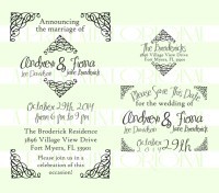 Wedding Invitation, Save the date, address Set  custom return address rubber stamp great for stationary, weddings, invitations.