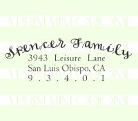 Custom Return Address Calligraphy Address stamp custom return address self inking stamp great for stationary, cards, invitations.