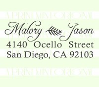 Custom Calligraphy Wedding Return Address custom return address rubber stamp great for stationary, weddings, invitations.