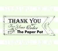 Business Card Stamp Banner Thank You self inking and great for business cards, business logos, and crafts.