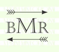 Personalized Monogram Arrow Stamp - custom return address rubber stamp great for stationary, weddings, invitations.