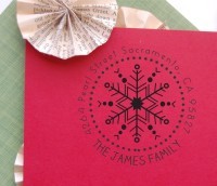 Christmas Return Address Stamp Snowflake stamp custom return address self inking stamp great for stationary, cards, invitations.