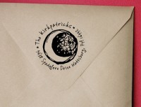 Crescent Moon Custom Address Stamp, Moon  stamp custom return address self inking stamp great for stationary, cards, invitations.