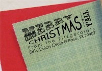 Texas Christmas Return Address  rubber stamps great for cards, gifts, and crafts.