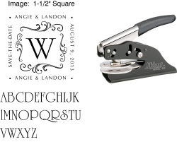 Custom Monogram "Save The Date"  custom return address Embosser great for stationary, weddings, invitations.