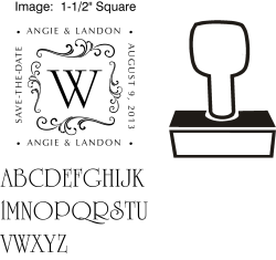 Custom Monogram "Save The Date"  custom return address rubber stamp great for stationary, weddings, invitations.