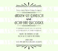 1920's Great Gatsby Wedding Invitation-  custom return address rubber stamp great for stationary, weddings, invitations.