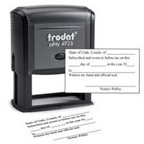 Utah notary Jurat- 4926 Trodat Self-Inking Stamp, Jurat Utah notary . Our notary supplies conform to Utah notary laws, are manufactured in-house.
