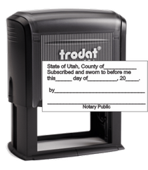 Utah notary Jurat-N18 Trodat Self-Inking Stamp, Jurat Utah notary . Our notary supplies conform to Utah notary laws, are manufactured in-house.