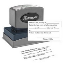 Jurat Stamp Pre-Inked Stamp pre-inked X-Stamper conforms to state  laws. Our notary supplies conform to Utah notary laws, are manufactured in-house.
