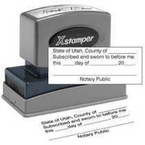 Utah notary Jurat-N18 Xstamper  Stamp, Jurat Utah notary X-Stamper stamp. Our notary supplies conform to Utah notary laws, are manufactured in-house.