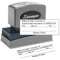 Utah notary Jurat-N18 Xstamper  Stamp, Jurat Utah notary X-Stamper stamp. Our notary supplies conform to Utah notary laws, are manufactured in-house.