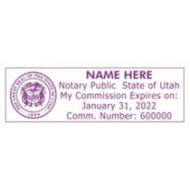 Order today at Salt Lake Stamp.Utah Notary Trodat Self-inking Stamp. Violet ink, stamp size 5/8" x 2-1/2". High Quality Stamp