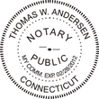CT-NOT-RND-1 - Connecticut Notary Stamp Round<br>WITH</b> Expiration Date