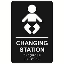 Changing Station 6” x 9” economy braille signs. Produced with standard designs these ADA signs are an economical way to achieve ADA compliance.