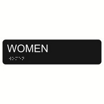 Women 2″ x 8″ economy braille signs. Produced with standard designs these ADA signs are an economical way to achieve ADA compliance.